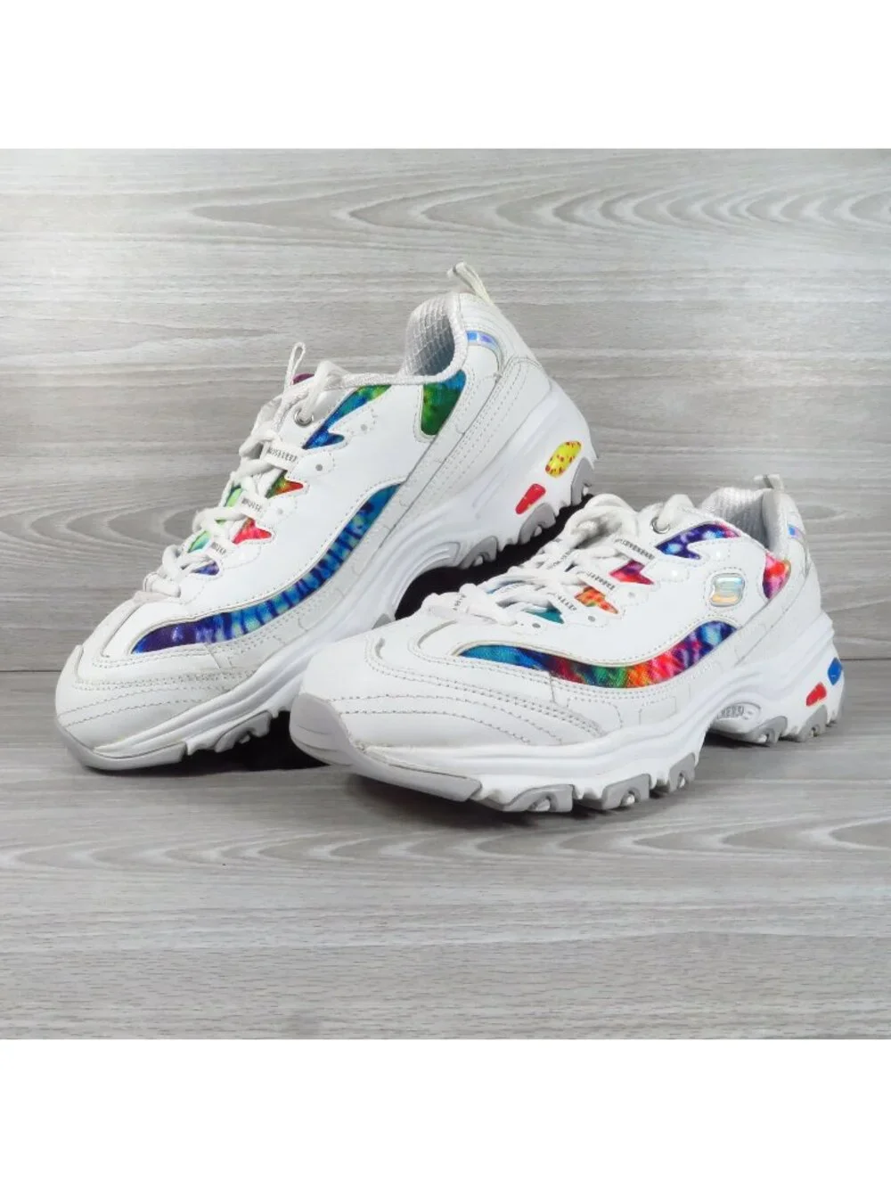 Skechers D'Lites Summer Fiesta White Women's Sz 9.5 Wide Fit Air-Cooled 149015W